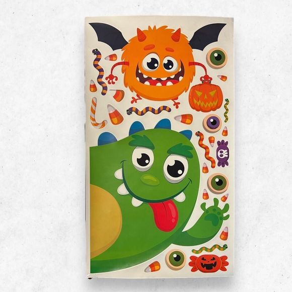 Set of 4 Big Halloween Stickers Sheets 15.5inx27.5in Each Monsters Pumpkins Fun - Picture 5 of 8